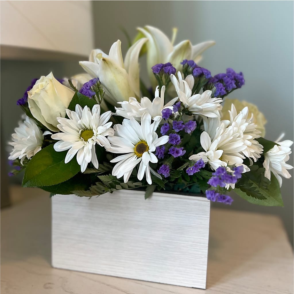 Beyond Blue Box Bouquet – Nix Florist, Hampton SC