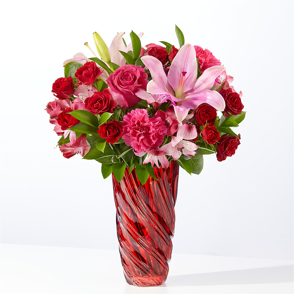In Love Bouquet with Luxe Swirl Vase – Nix Florist, Hampton SC