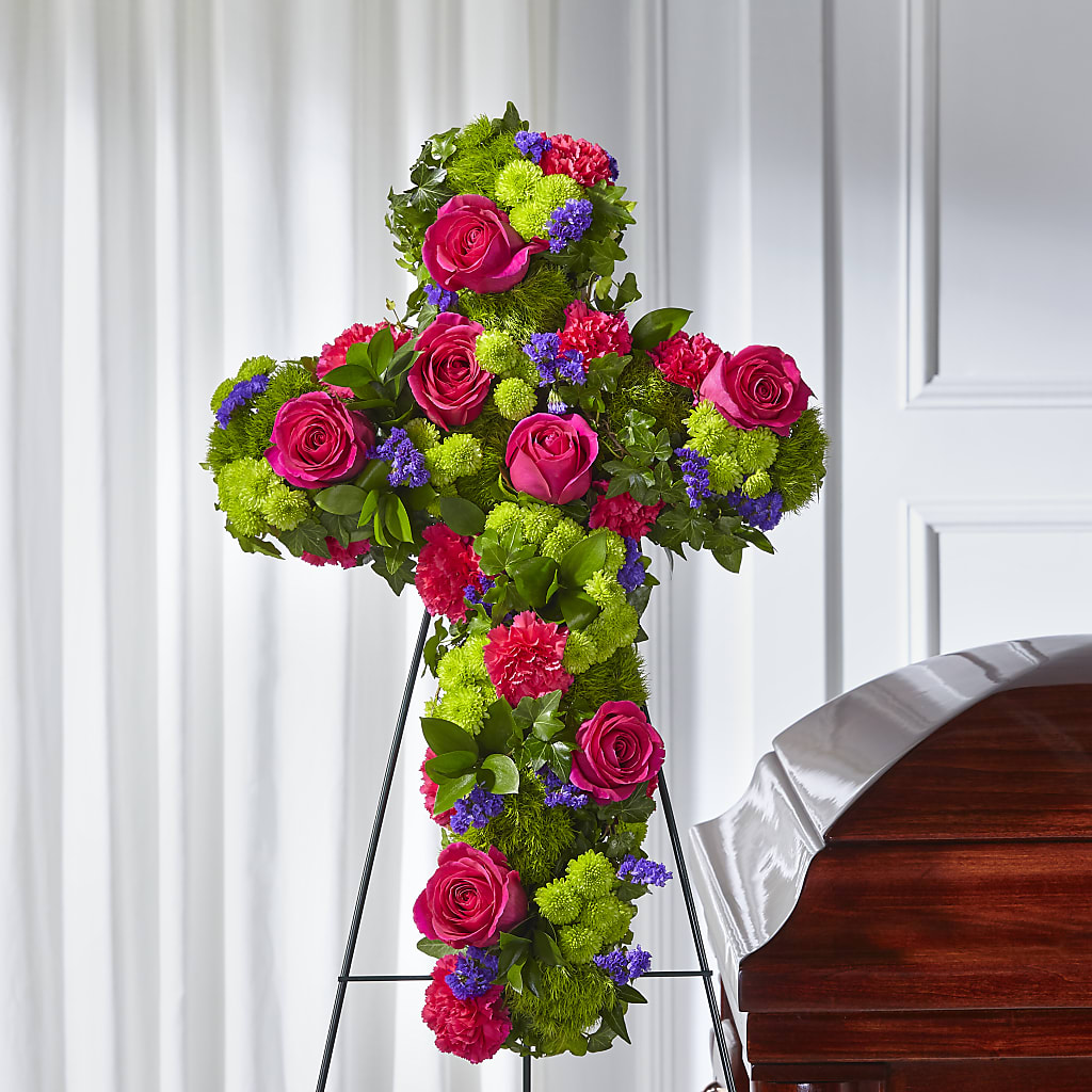 Tribute Rose Floral Cross – Nix Florist, Hampton SC