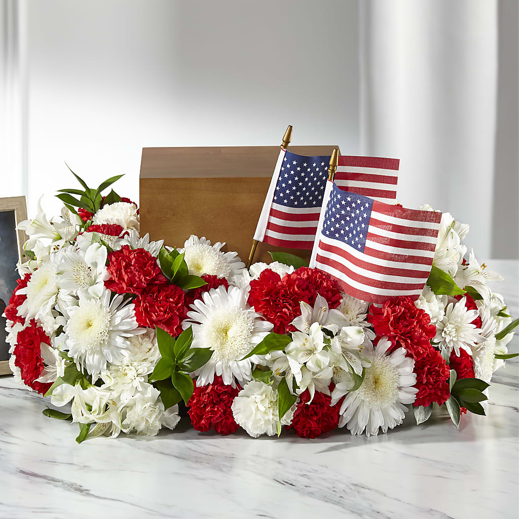 Spirit of Patriotism Cremation Adornment – Nix Florist, Hampton SC