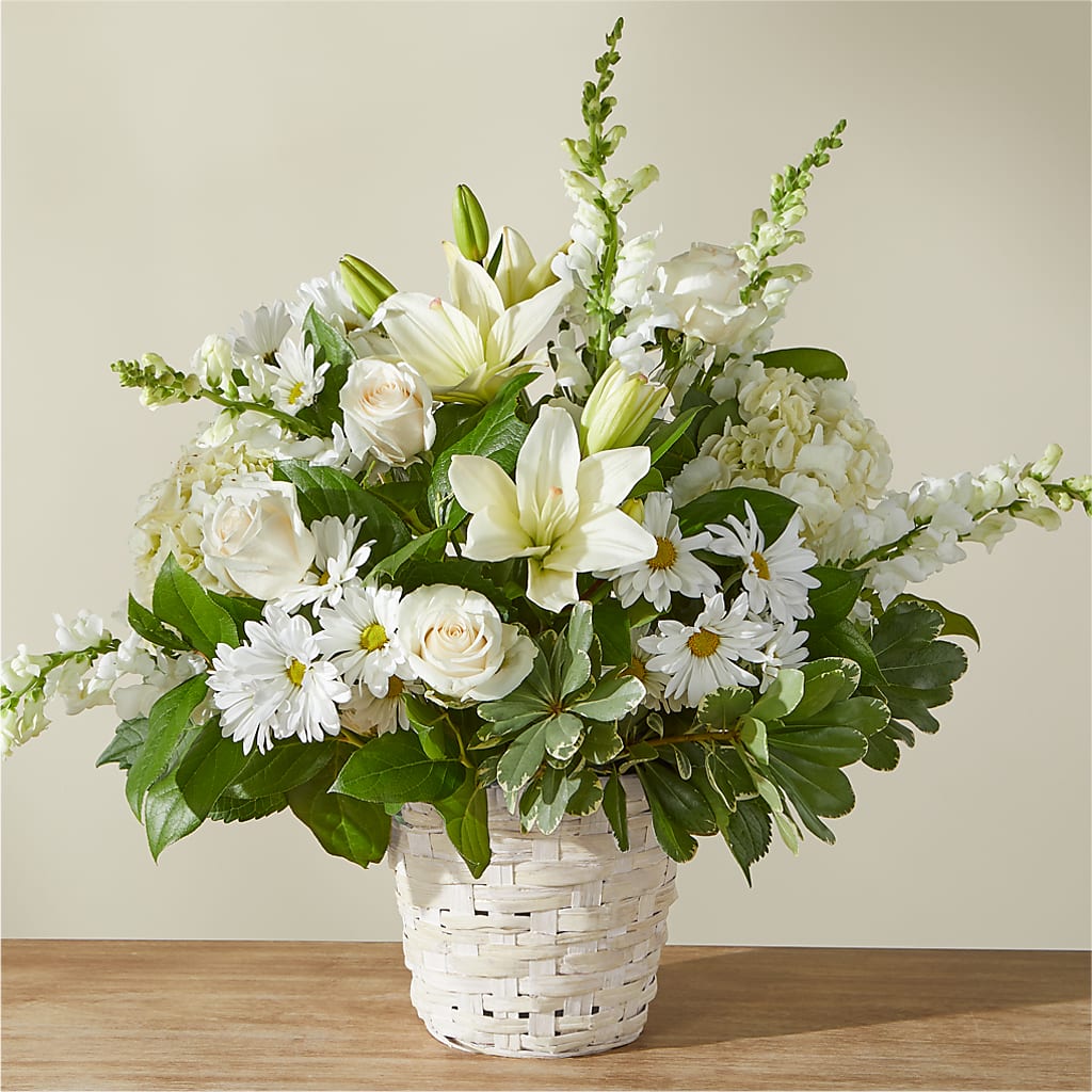 Ivory Elegance Floral Basket – Nix Florist, Hampton SC