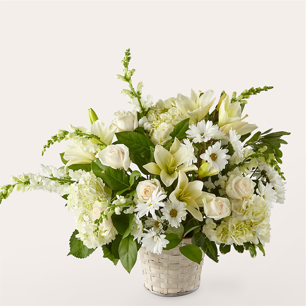 Ivory Elegance Floral Basket – Nix Florist, Hampton SC