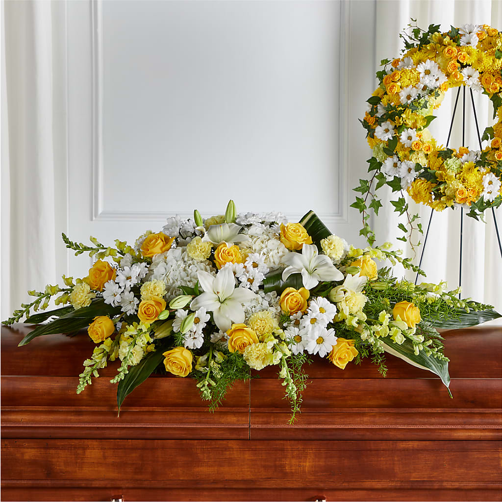 Golden Harmony Casket Spray – Nix Florist, Hampton SC