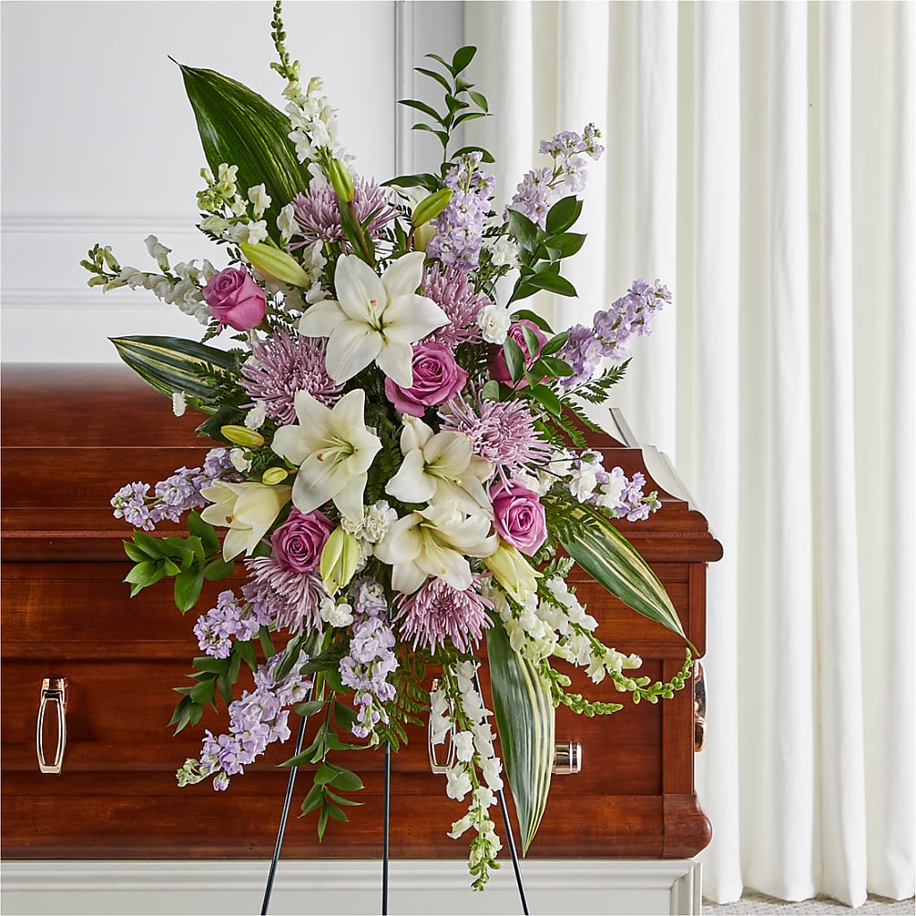 Grateful Hearts Standing Spray – Nix Florist, Hampton SC