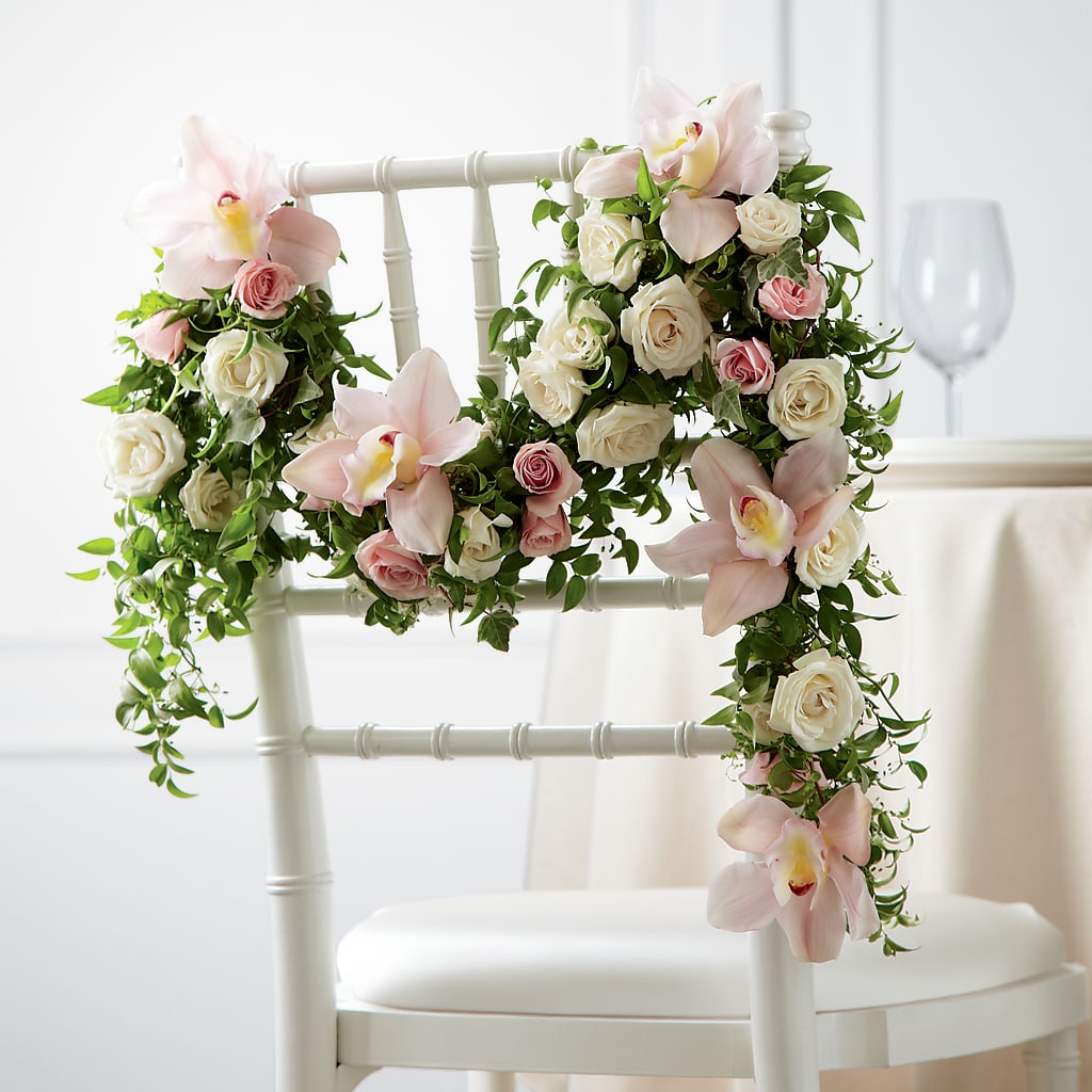 Orchid Rose Chair Décor – Nix Florist, Hampton SC