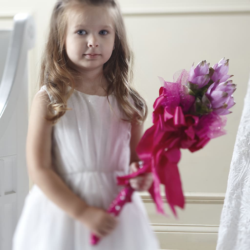 Sparkle Pink Flower Girl Bouquet – Nix Florist, Hampton SC
