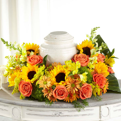Faithful Sunflower Cremation Adornment –  Nix Florist, Hampton SC