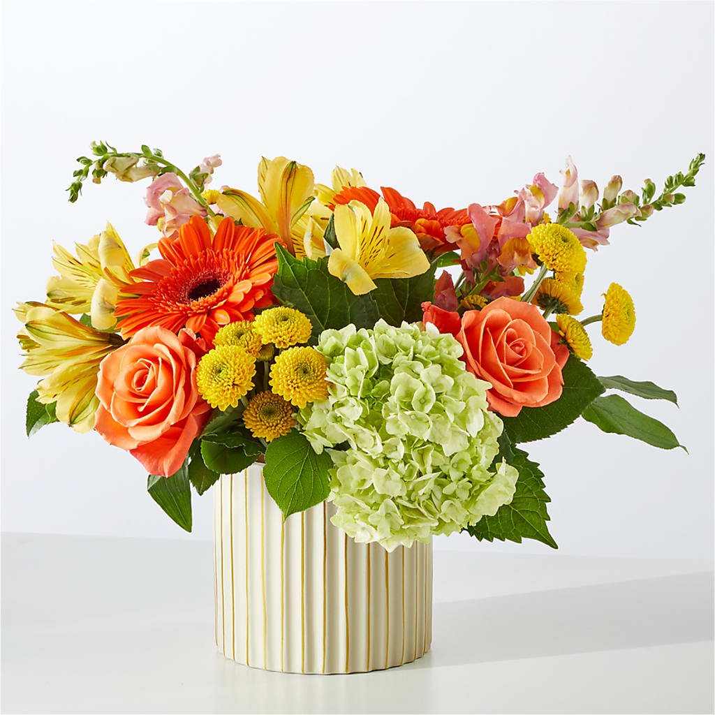 Autumn Sunshine Bouquet with Ivory Vase –  Nix Florist, Hampton SC