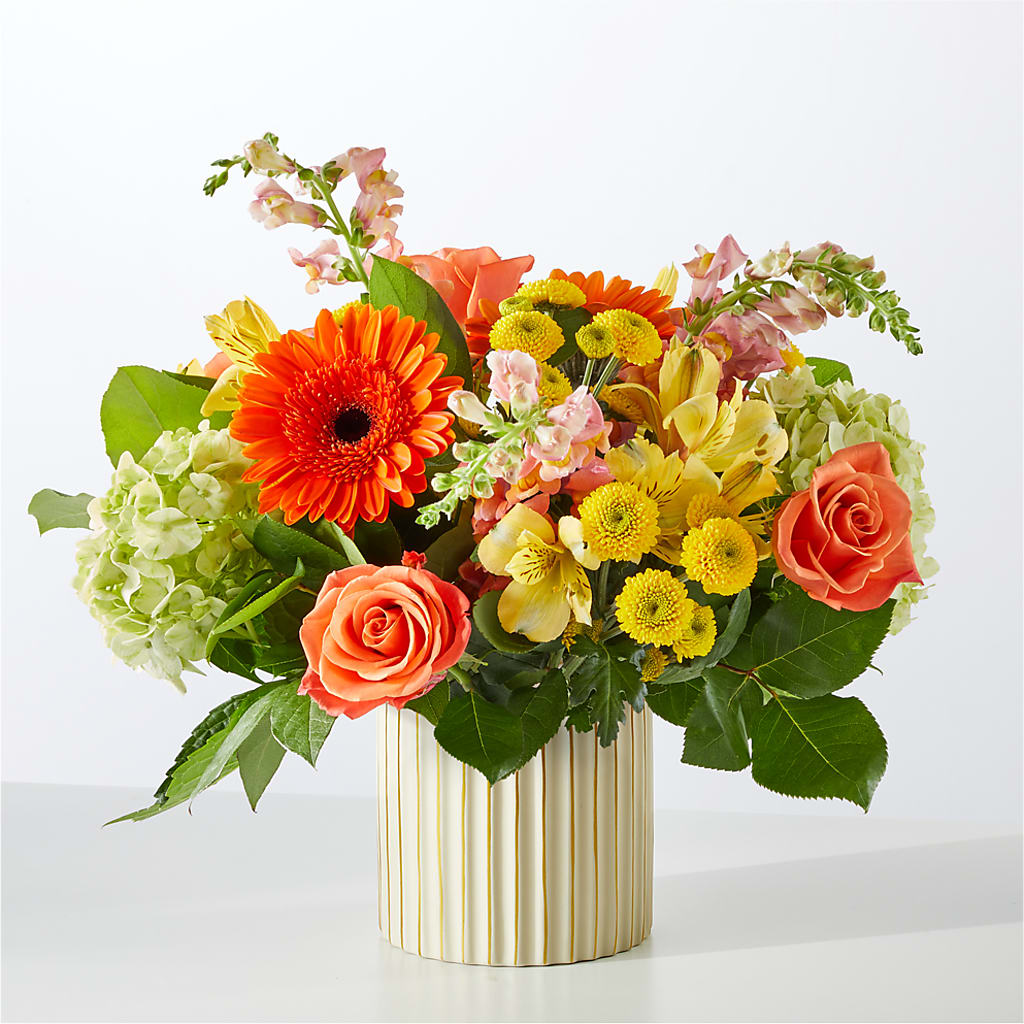 Autumn Sunshine Bouquet with Ivory Vase –  Nix Florist, Hampton SC