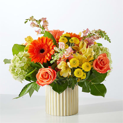 Autumn Sunshine Bouquet with Ivory Vase –  Nix Florist, Hampton SC