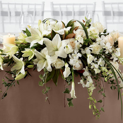 White Linen Arrangement –  Nix Florist, Hampton SC